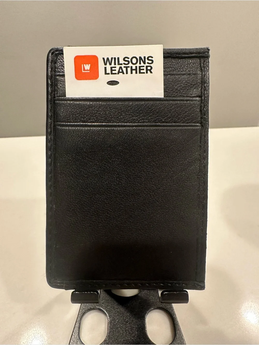 NWT Wilsons Leather Black Slim Leather Card Holder